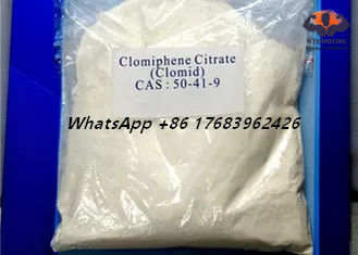 99% Kemurnian Clomiphene Sitrat Anti Estrogen Steroid Clomid White Crystalline Powder CAS 50-41-9